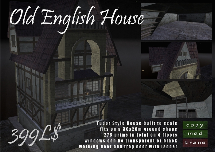 Old English House - Tudor Style with pickable door