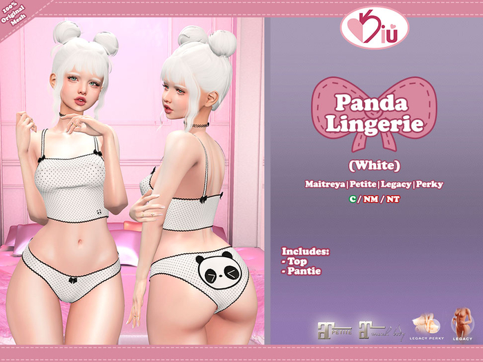 *>Kiu<* - Panda Lingerie_White