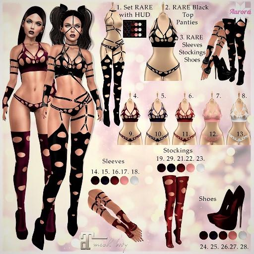 19. AURORA Mandy Stockings Wine