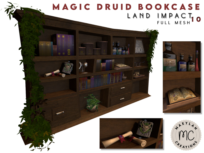 MC - Medieval Magic Druid bookcase