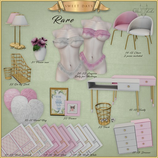 25 [Glitzz] Sweet Day - Lingerie Pink RARE MAITREYA