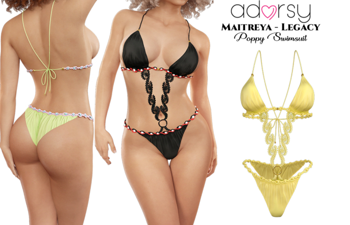 adorsy - Poppy Swimsuit Yellow - Maitreya/Legacy/Lara Petite