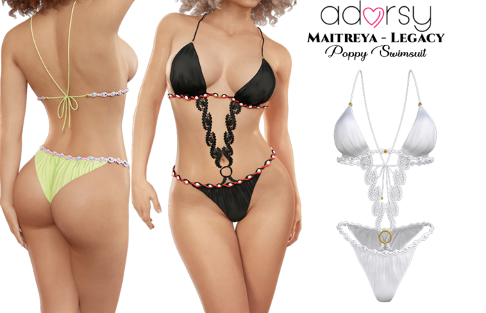 adorsy - Poppy Swimsuit White - Maitreya/Legacy/Lara Petite