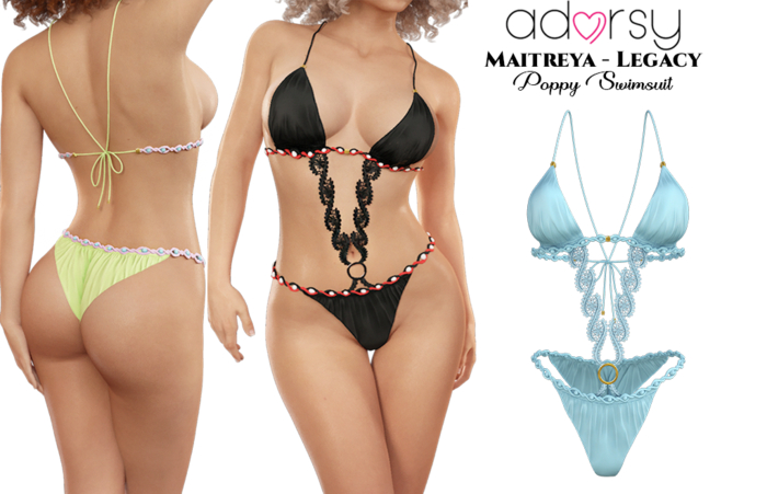 adorsy - Poppy Swimsuit Light Blue - Maitreya/Legacy/Lara Petite