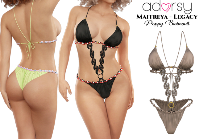 adorsy - Poppy Swimsuit Brown - Maitreya/Legacy/Lara Petite