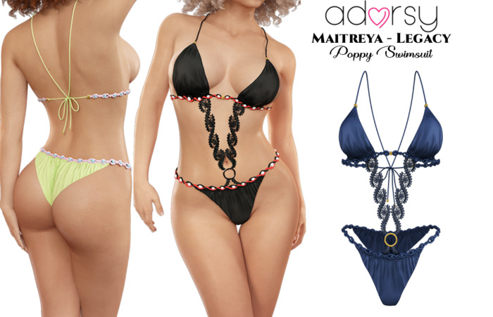 adorsy - Poppy Swimsuit Blue - Maitreya/Legacy/Lara Petite