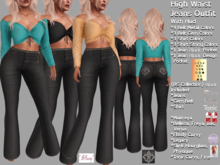 *BSASSY* {BS COLLECTION} HIGH WAIST JEANS OUTFIT BLACK WITH HUD