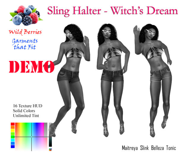 DEMO #3M Sling Halter Top - Witch's Dream