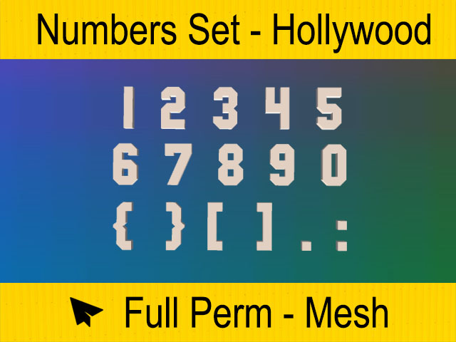 Second Life Marketplace - [OkSystematic] Numbers Set - Hollywood