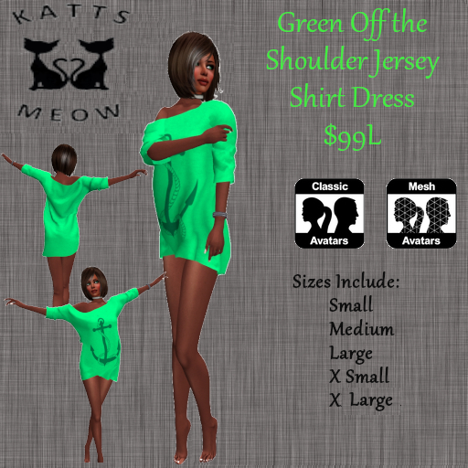 Green Ladies Jersey Off Shoulder