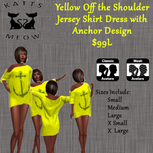 Yellow Ladies Jersey Off Shoulder
