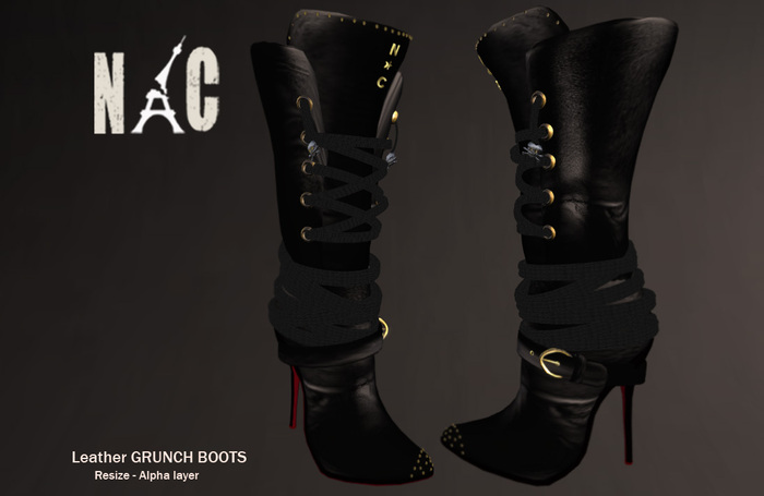 GRUNCH Boots NCparis BLACK LEATHER