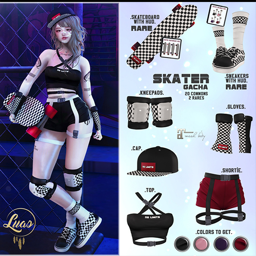 Luas Skater Shortie Purple