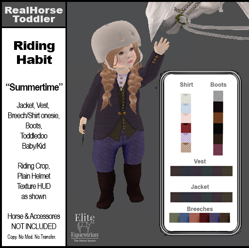 *E* Toddler English Riding Habit Summertime  [Add & Click]