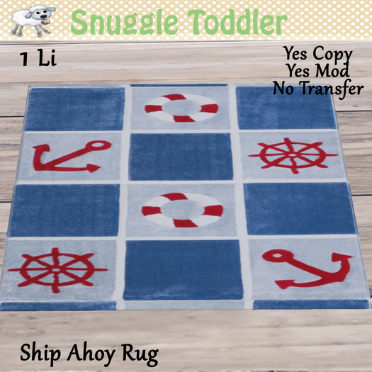 Ship Ahoy Nursery Rug  By Snuggle Toddler 