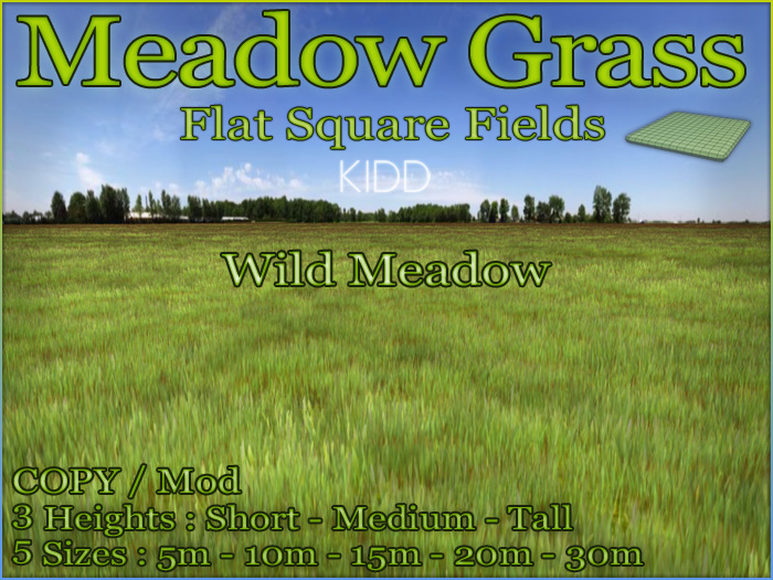 KIDD Meadow*FlatSquare*5sizes*3heights*WildMeadow*CopyMod
