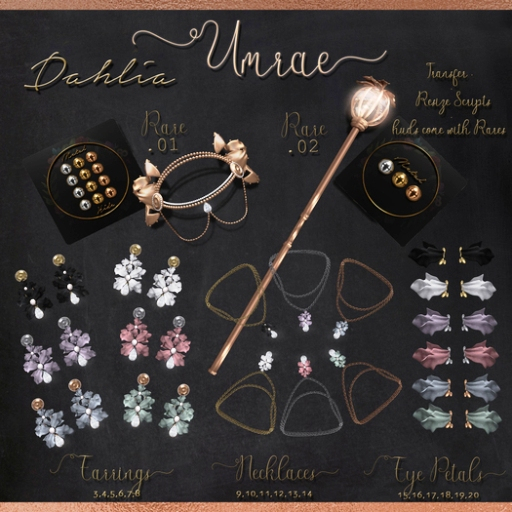 Dahlia - Umrae - Earrings - Black/Gold - .03 - Boxed
