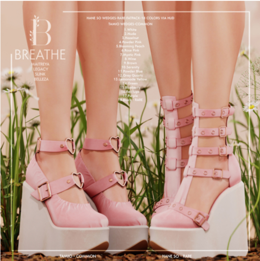 [BREATHE]-Tamio Wedges-Wine-M.LARA