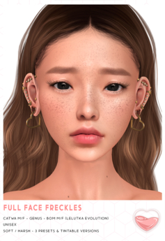 Second Life Marketplace - [L] Full Face Freckles // Lelutka Evolution BoM