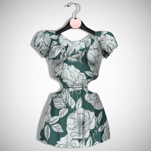 ChicModa // Carrie Dress // GREEN FLORAL