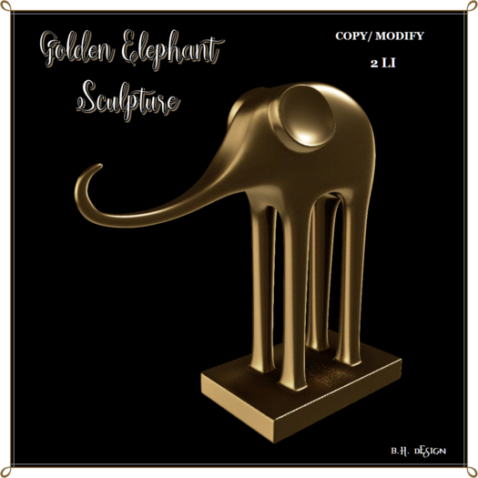 BHD GOLDEN ELEPHANT SCULPTURE
