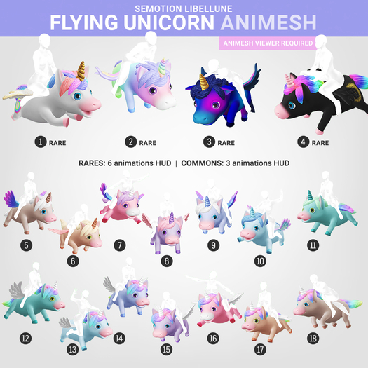SEmotion Libellune Flying Unicorn Animesh #2 RARE