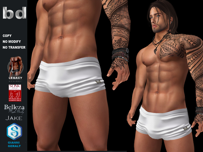 [bd] MAN 083  4 TRUNKS WHITE