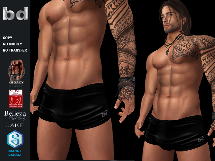 [bd] MAN 083  7 TRUNKS BLACK