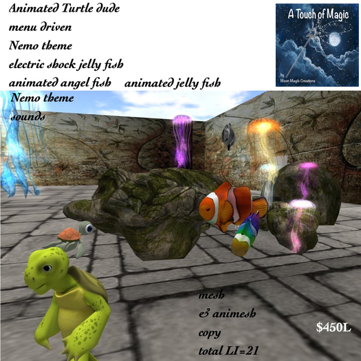 Turtle Dude animated Nemo scene-crate