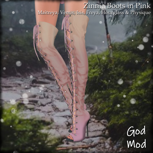 Zinnia boots pink, by God Mod 