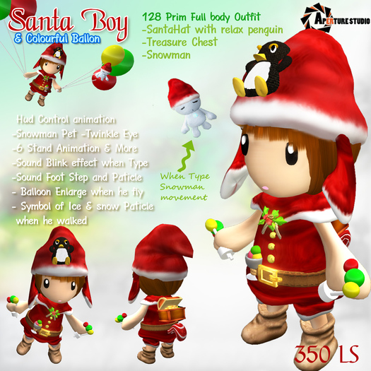 Tiny Santa Boy and Snowman pet