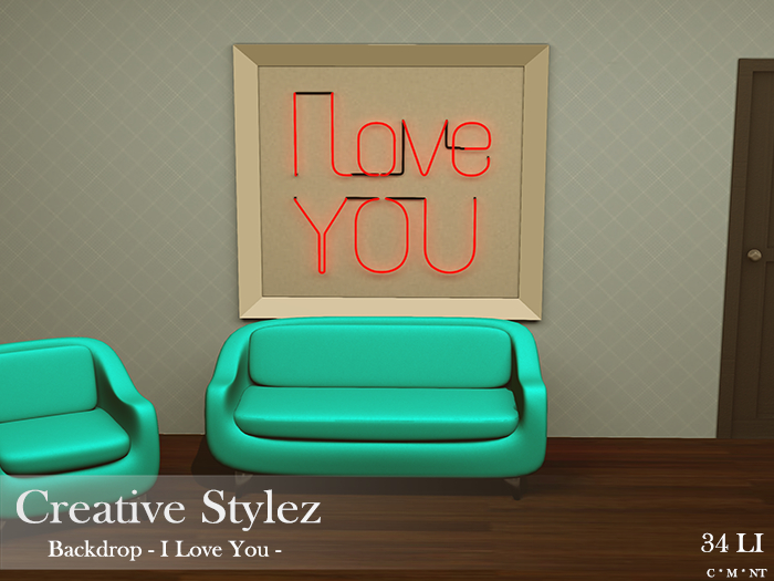 Creative Stylez -  Backdrop "I Love You"