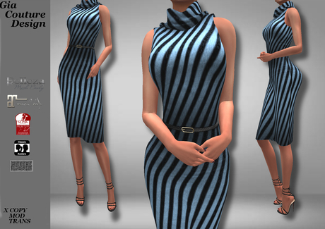 Second Life Marketplace - "GCD" Marlene Belted Dress Sky