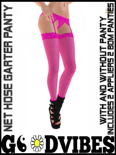 HotPink NET Garter Panty Hose * Add - Touch - Detach - Unpacker