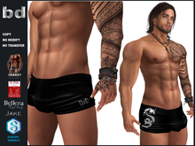 [bd] MAN 108 3  black  swim trunks Dragon