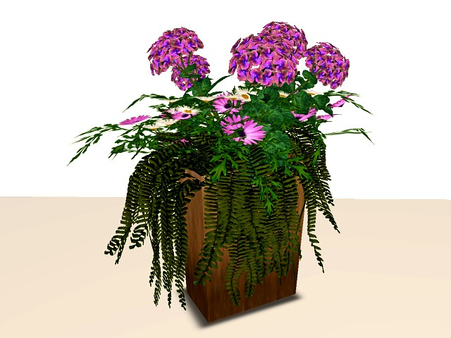 [AE] Garden Store - Large Hydrangea Fern Planter Pink