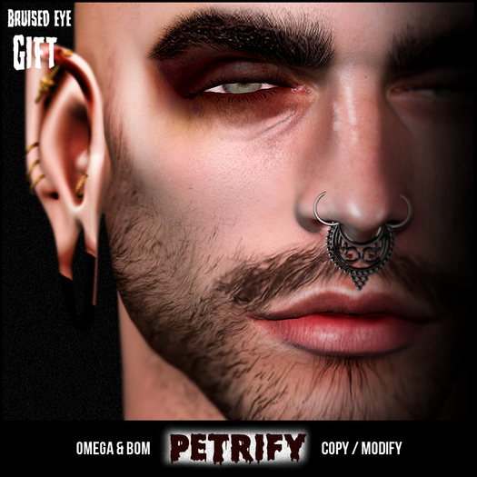 Petrify. Bruised eye