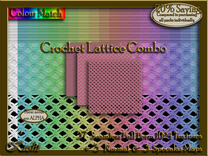 Crochet Lattice Combo Seamless Textures