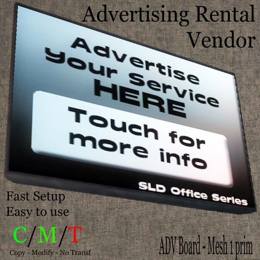 # Ad Board, Advertising Rental Vendor Mesh 1 Prim