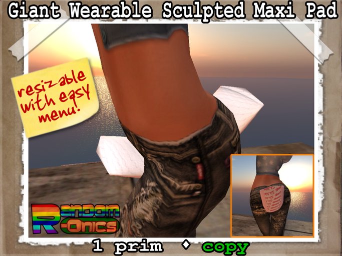 ~[ RANDOM-ONICS ]~ Giant Wearable Maxi Pad (BOXED)