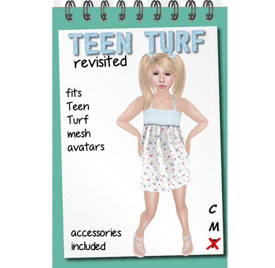 Teen Turf Baby Blue Floral Sundress