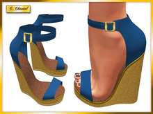 C.CHANTAL Blue Summer Wedge Heel Sandals REEPERBAHN [Maitreya]