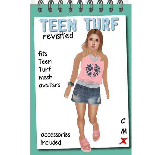 Teen Turf Ruffled Crop Peace Tee