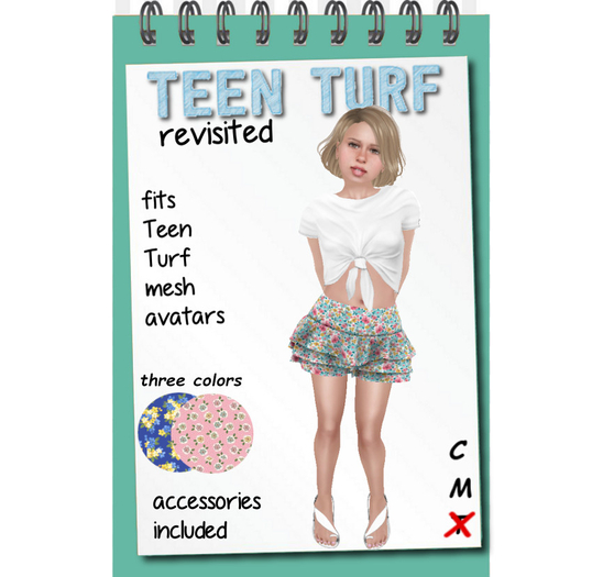 Teen Turf Tied Crop and Ruffled Skirt
