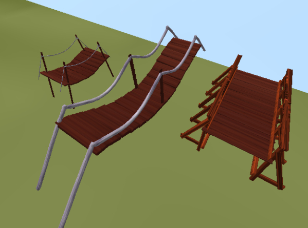 Tiny Small Suspension Bridge, Rope Bridge And Swing Bridge