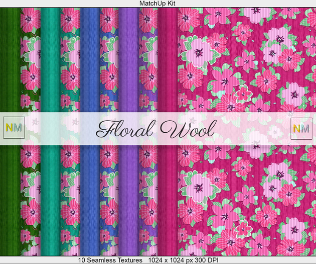 Floral Wool Matchup Kit 10 Seamless Textures NM
