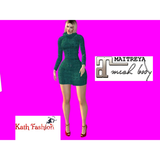K F Maitreya collar dress Green