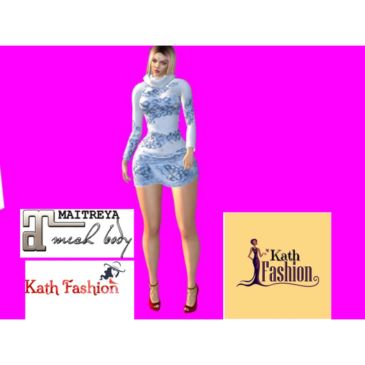 K F Maitreya collar dress Blue