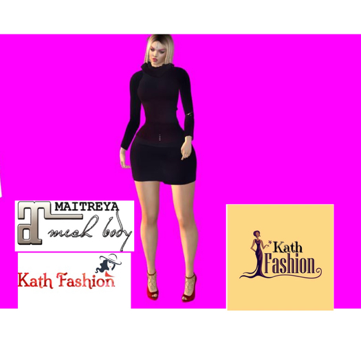 K F Maitreya collar dress Black