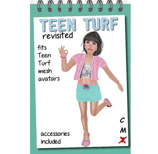 Teen Turf Pink Furry Jacket and skirt